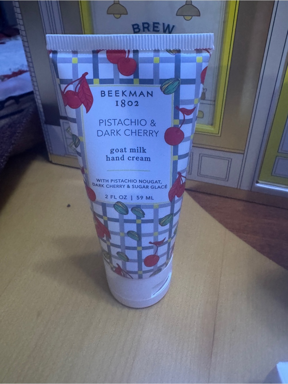 Beekman 1802 Pistachio & Dark Cherry Goat Milk Hand Cream - Red, Green, White